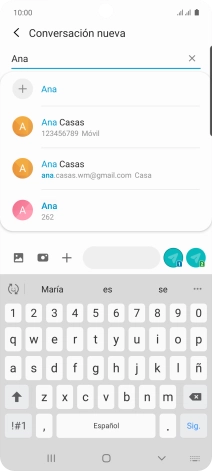 Pulsa el contacto deseado. Pulsa el contacto deseado.