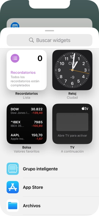 Pulsa el widget deseado. Pulsa el widget deseado.