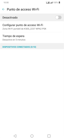 Pulsa Configurar punto de acceso Wi-Fi. Pulsa Configurar punto de acceso Wi-Fi.
