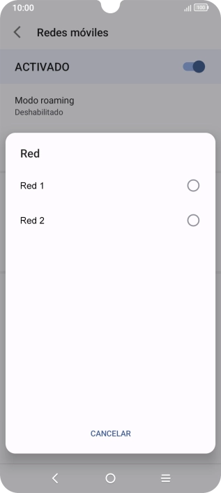 Pulsa la red deseada. Pulsa la red deseada.
