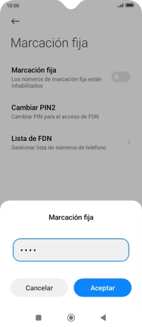Introduce el código PIN2 y pulsa Aceptar. Introduce el código PIN2 y pulsa Aceptar.