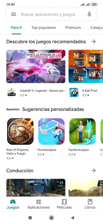 Pulsa en el campo de búsqueda.