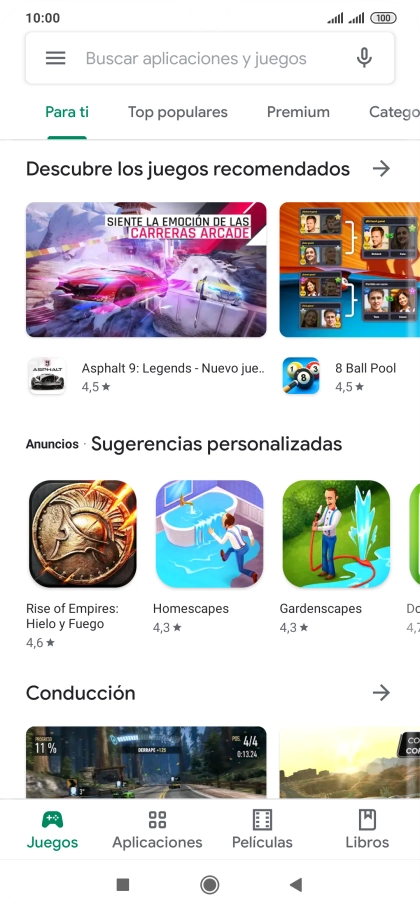 Pulsa en el campo de búsqueda.