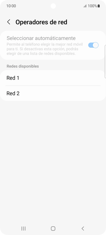Pulsa la red deseada. Pulsa la red deseada.