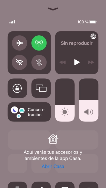 Pulsa el icono de modo de avión para activar o desactivar la función. Pulsa el icono de modo de avión para activar o desactivar la función.