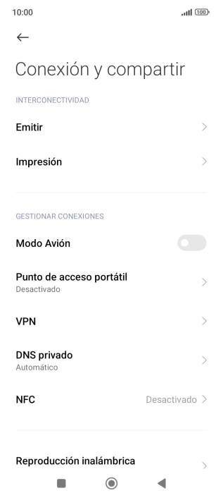 Pulsa Punto de acceso portátil.