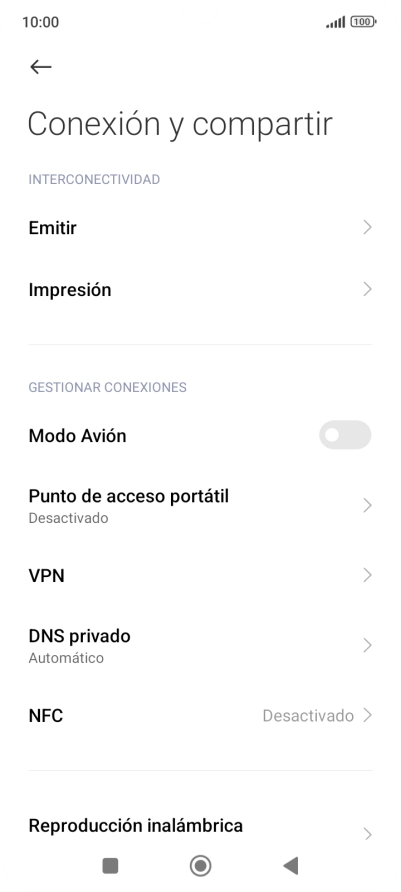 Pulsa Punto de acceso portátil.