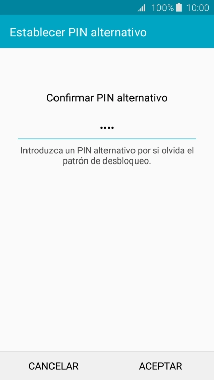 Vuelve a introducir el código PIN y pulsa ACEPTAR.