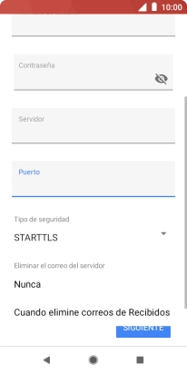 Pulsa Nunca para conservar los correos electrónicos en el servidor cuando los borras del teléfono. Pulsa Nunca para conservar los correos electrónicos en el servidor cuando los borras del teléfono.