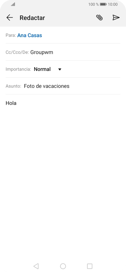 Pulsa el icono de anexos. Pulsa el icono de anexos.