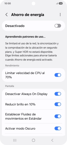 Pulsa el indicador junto a los ajustes deseados para activarlos o desactivarlos. Pulsa el indicador junto a los ajustes deseados para activarlos o desactivarlos.