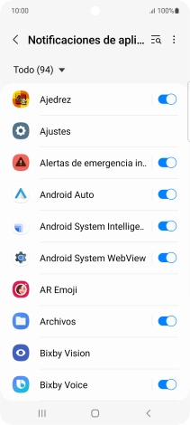 Pulsa el indicador junto a las apps deseadas para activar o desactivar la función. Pulsa el indicador junto a las apps deseadas para activar o desactivar la función.