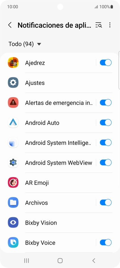 Pulsa el indicador junto a las apps deseadas para activar o desactivar la función. Pulsa el indicador junto a las apps deseadas para activar o desactivar la función.