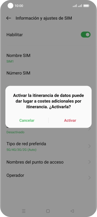 Si activas la función, pulsa Activar. Si activas la función, pulsa Activar.
