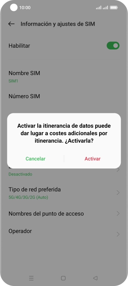 Si activas la función, pulsa Activar. Si activas la función, pulsa Activar.