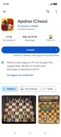 Pulsa Instalar y sigue las indicaciones de la pantalla para instalar la app.