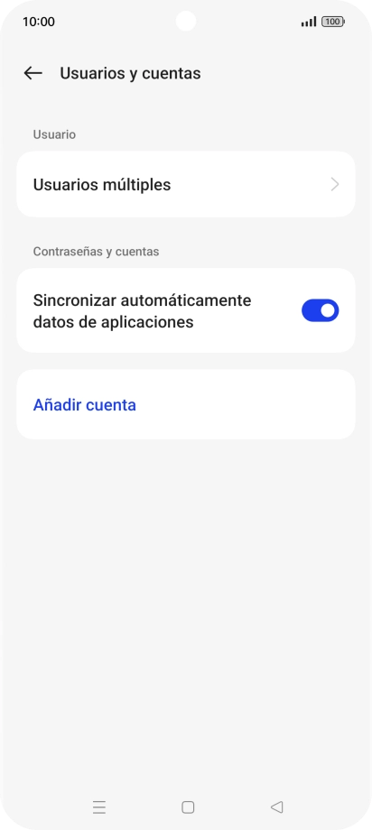 Pulsa Añadir cuenta. Pulsa Añadir cuenta.