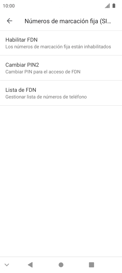 Pulsa Habilitar FDN.