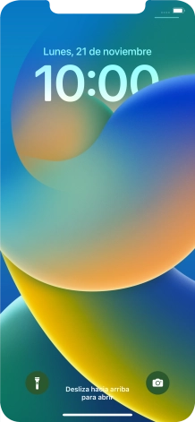 Desliza el dedo hacia arriba desde la parte inferior de la pantalla. Desliza el dedo hacia arriba desde la parte inferior de la pantalla.
