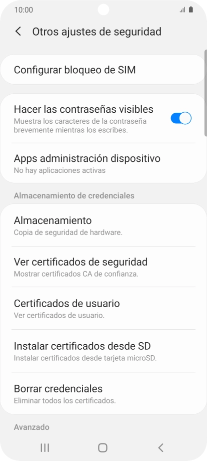 Pulsa Configurar bloqueo de SIM. Pulsa Configurar bloqueo de SIM.