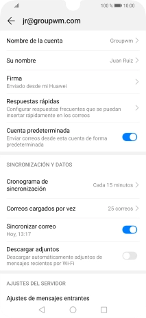 Pulsa Nombre de la cuenta e introduce el nombre de la cuenta de correo electrónico. Pulsa Nombre de la cuenta e introduce el nombre de la cuenta de correo electrónico.