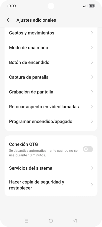 Pulsa Hacer copia de seguridad y restablecer. Pulsa Hacer copia de seguridad y restablecer.