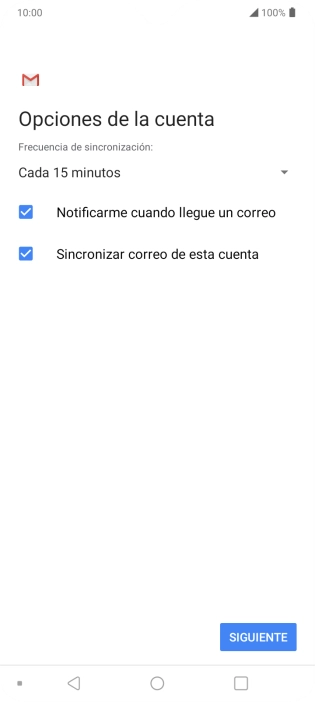 Si aparece en la pantalla esta imagen, tu cuenta de correo electrónico ha sido reconocida y configurada automáticamente. Sigue las indicaciones de la pantalla para introducir más información y terminar la configuración. Si aparece en la pantalla esta imagen, tu cuenta de correo electrónico ha sido reconocida y configurada automáticamente. Sigue las indicaciones de la pantalla para introducir más información y terminar la configuración.