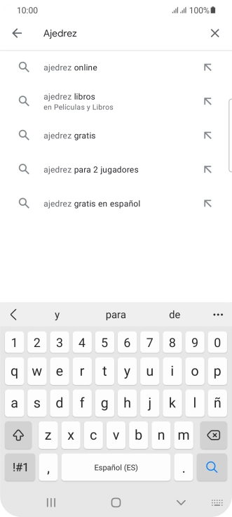 Introduce el nombre del tema o de la app y pulsa el icono de búsqueda. Introduce el nombre del tema o de la app y pulsa el icono de búsqueda.