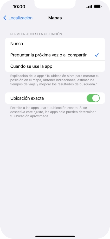 Pulsa el ajuste deseado para activar o desactivar la función. Pulsa el ajuste deseado para activar o desactivar la función.