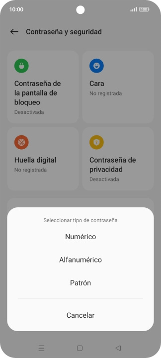 Pulsa el código de seguridad deseado y sigue las indicaciones de la pantalla para crear un código de seguridad del teléfono adicional. Pulsa el código de seguridad deseado y sigue las indicaciones de la pantalla para crear un código de seguridad del teléfono adicional.