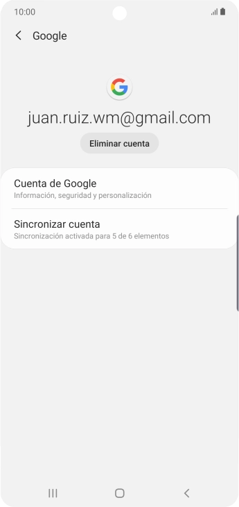 Pulsa Sincronizar cuenta.