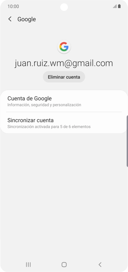 Pulsa Sincronizar cuenta.
