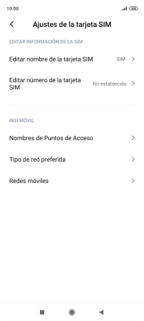 Pulsa Nombres de Puntos de Acceso.
