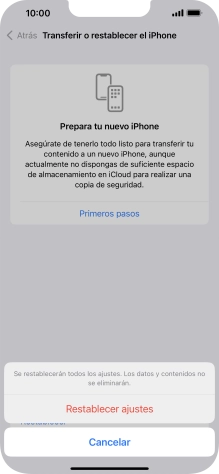 Pulsa Restablecer ajustes.