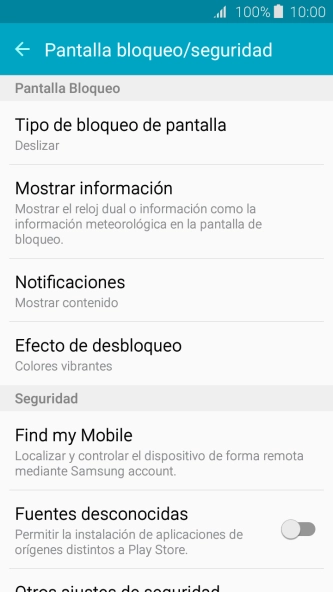 Pulsa Tipo de bloqueo de pantalla.