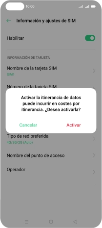 Si activas la función, pulsa Activar.