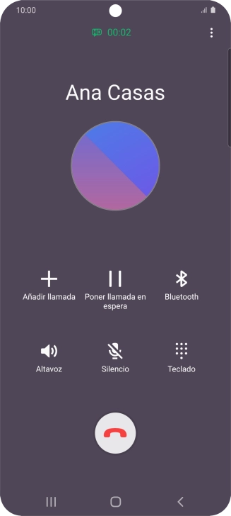 Pulsa el icono de finalizar llamada.