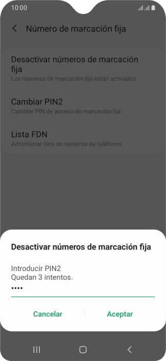 Introduce el código PIN2 y pulsa Aceptar. Introduce el código PIN2 y pulsa Aceptar.