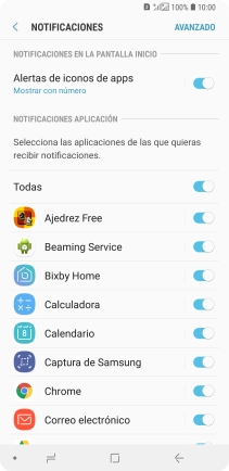 Pulsa el indicador junto a la app deseada para activar o desactivar la función. Pulsa el indicador junto a la app deseada para activar o desactivar la función.