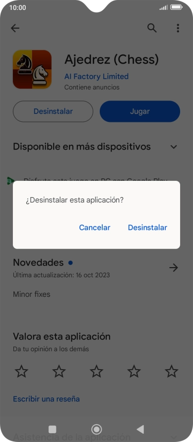 Pulsa Desinstalar. Pulsa Desinstalar.