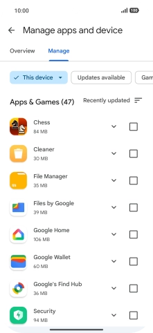 Press the required app.