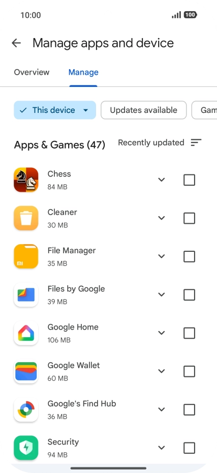 Press the required app.