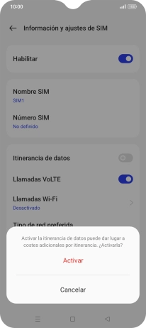 Si activas la función, pulsa Activar. Si activas la función, pulsa Activar.