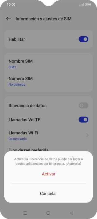 Si activas la función, pulsa Activar. Si activas la función, pulsa Activar.