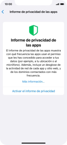 Pulsa Activar el informe de privacidad para activar la función. Pulsa Activar el informe de privacidad para activar la función.
