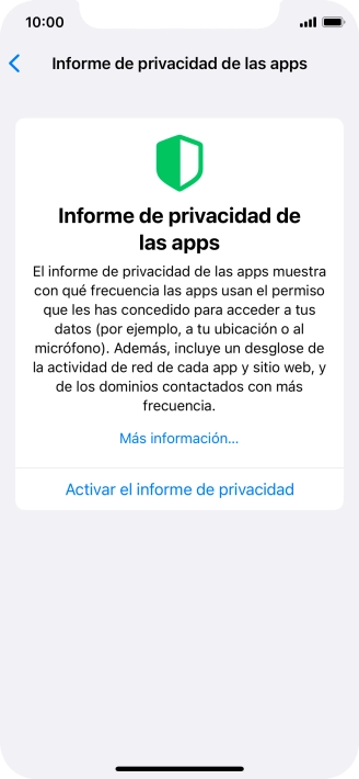 Pulsa Activar el informe de privacidad para activar la función. Pulsa Activar el informe de privacidad para activar la función.