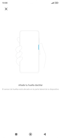 Sigue las indicaciones de la pantalla para crear una huella digital como código de seguridad. Sigue las indicaciones de la pantalla para crear una huella digital como código de seguridad.