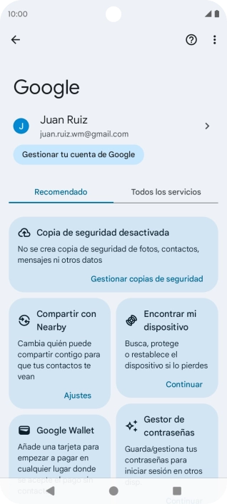 Pulsa Todos los servicios. Pulsa Todos los servicios.