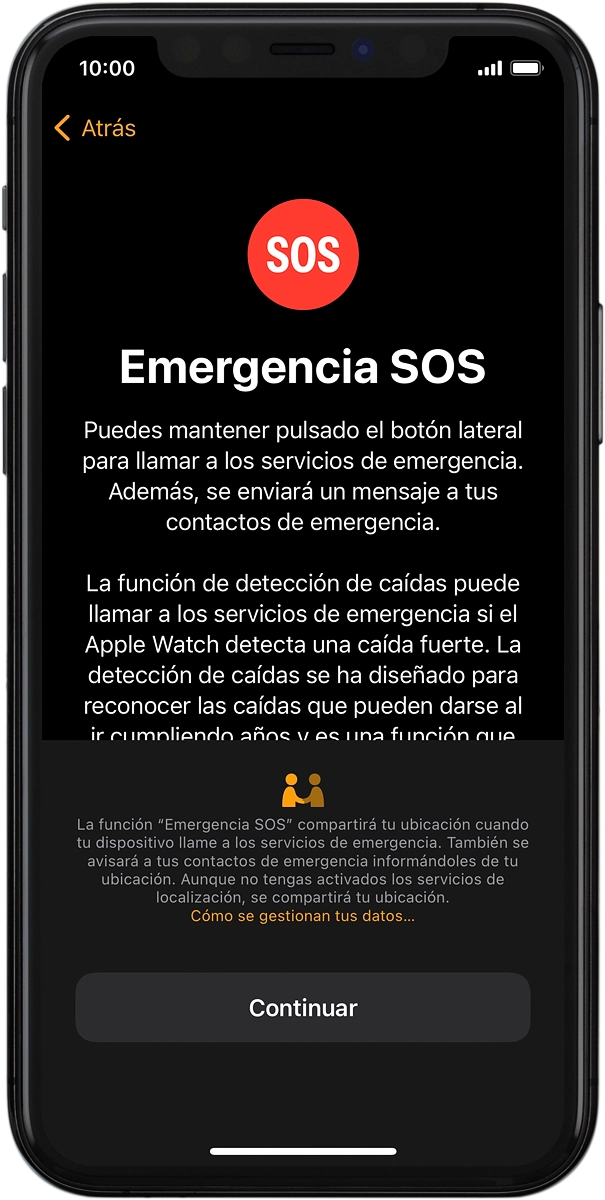En el teléfono: Pulsa Continuar.