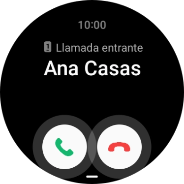 Pulsa el icono de responder llamadas y desliza el dedo hacia arriba para contestar la llamada. Pulsa el icono de responder llamadas y desliza el dedo hacia arriba para contestar la llamada.